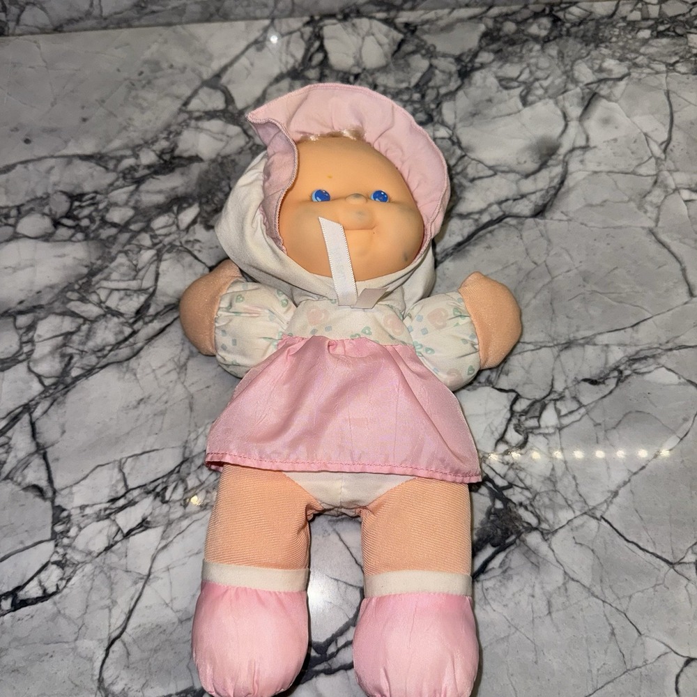 Puffalump Pink Doll 1994 Fisher Price Blue Eyes Rattle 10 inch